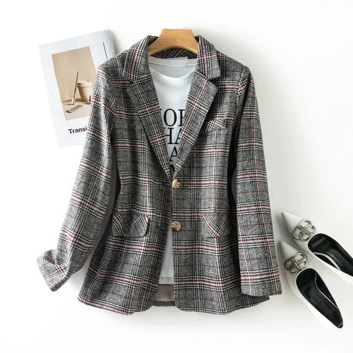Beatrice Plaid Tailored Blazer