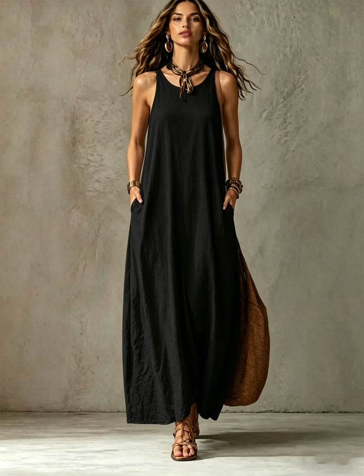 Isolde Pocket Linen Maxi Dress