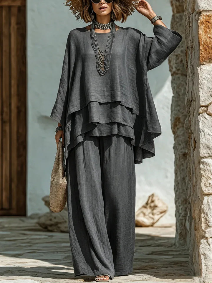 Maria Layered Wide Leg Pants Set