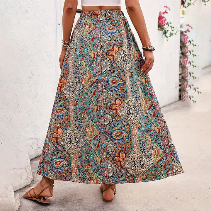 Celia Bohemian Floral Maxi Skirt