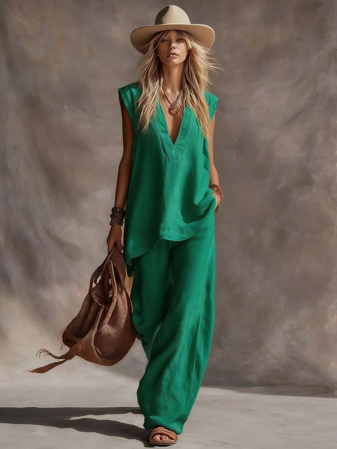 Brinley Wide Leg Two-Piece Set