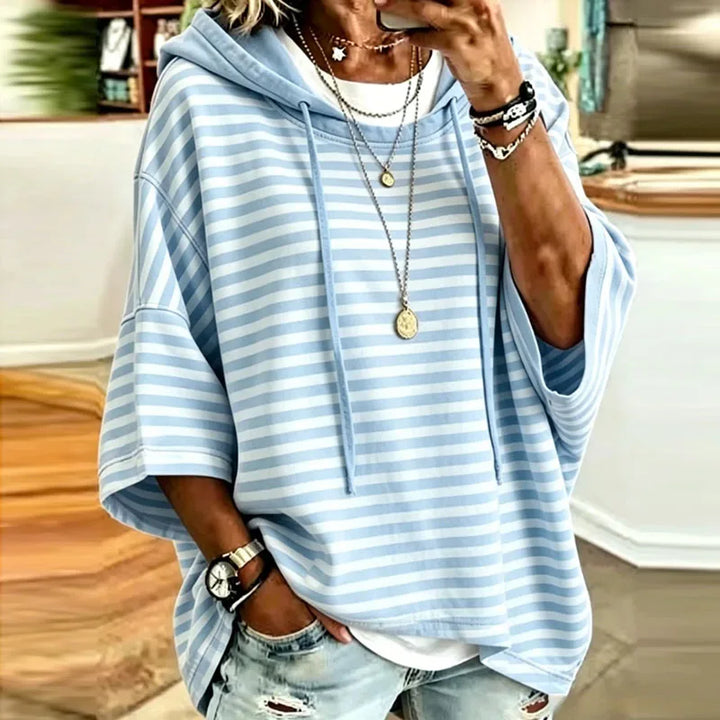 Briony Striped Hooded Pullover