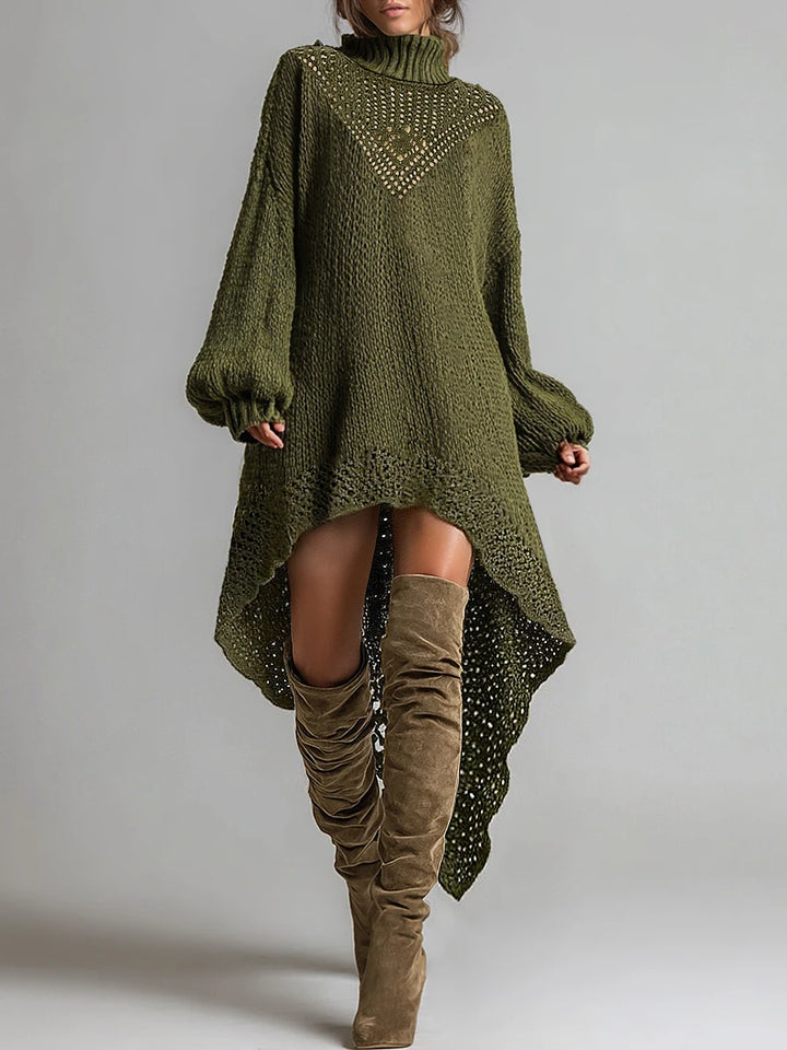 Genevieve Openwork Sweater Dress