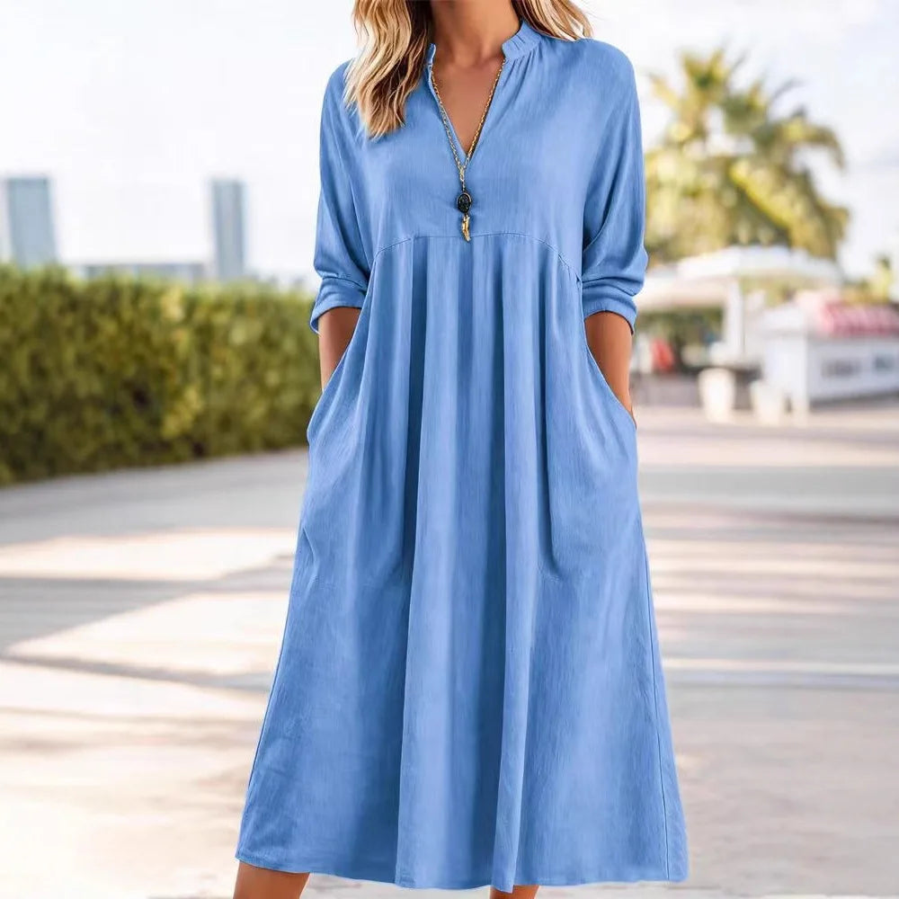 Leah Vintage Linen Mini Dress