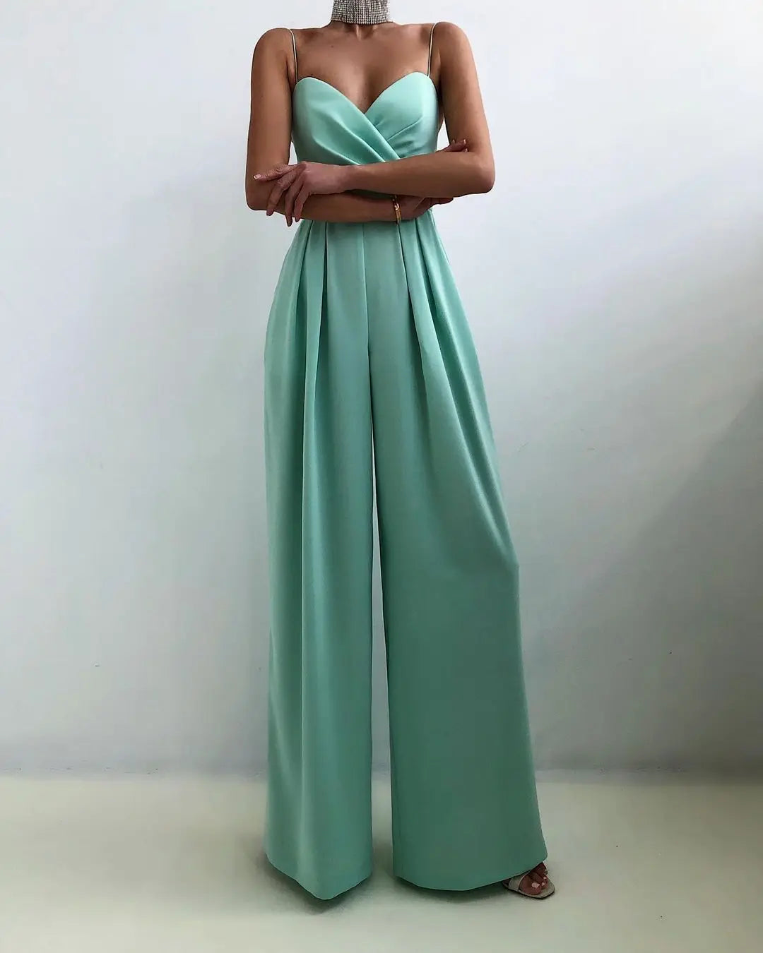 Maristelle Sleeveless Wide Leg Jumpsuit
