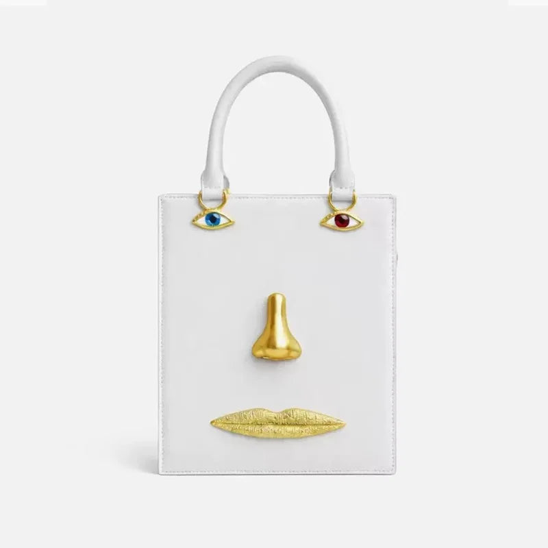 Genevieve Statement Face Top Handle Bag