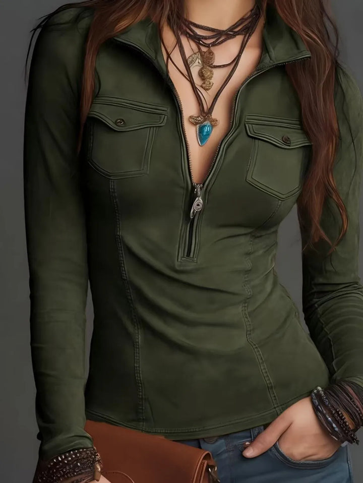 Briar Suede Half Zip Shirt
