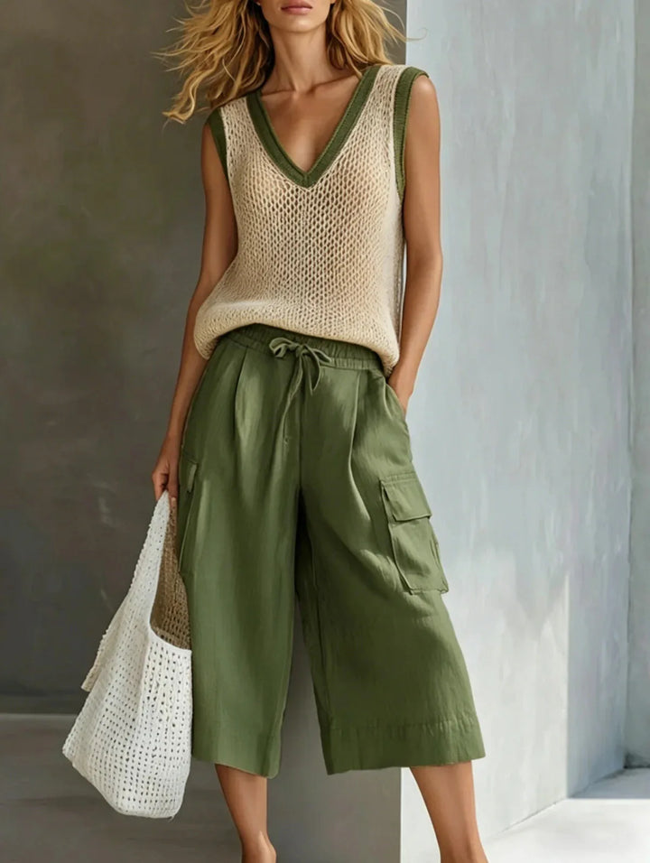 Lena Knit Vest Casual Shorts Set