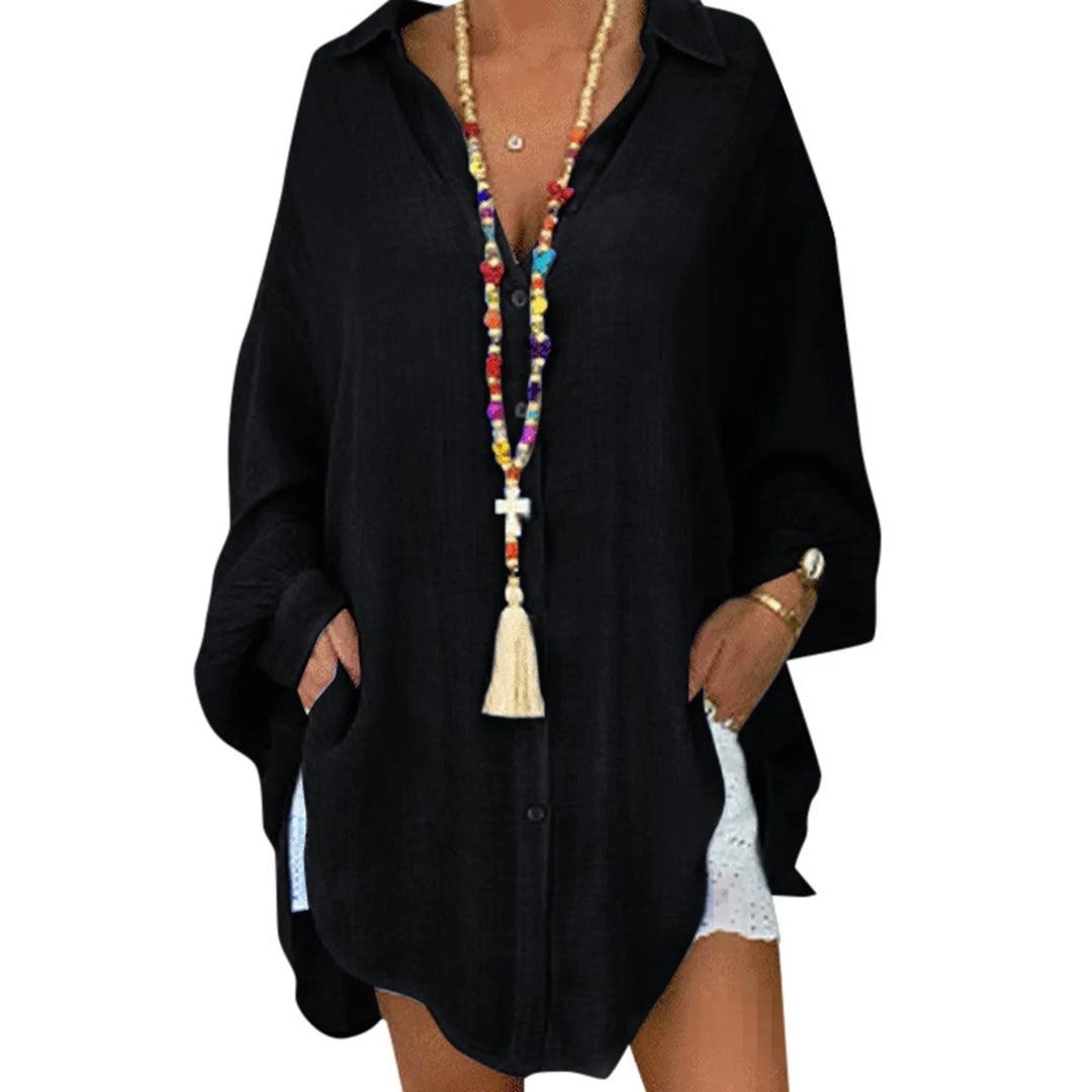 Brielle Button Front Tunic Blouse