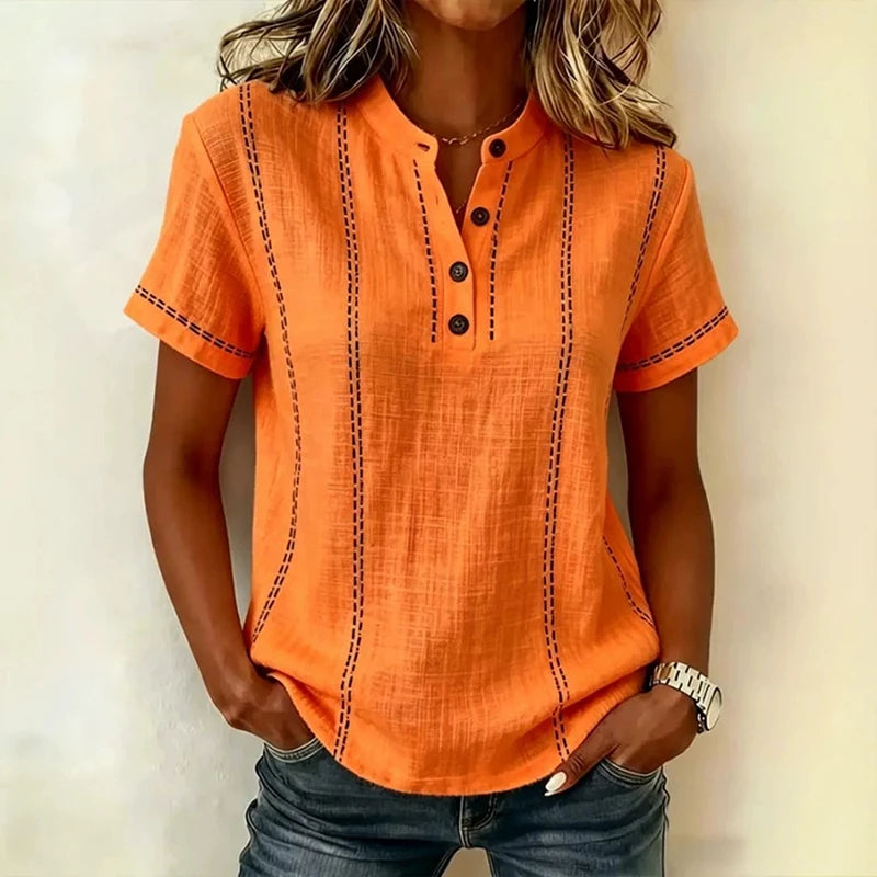 Heidi Textured Button Blouse