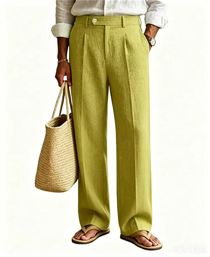 Wyatt Straight Leg Linen Trousers