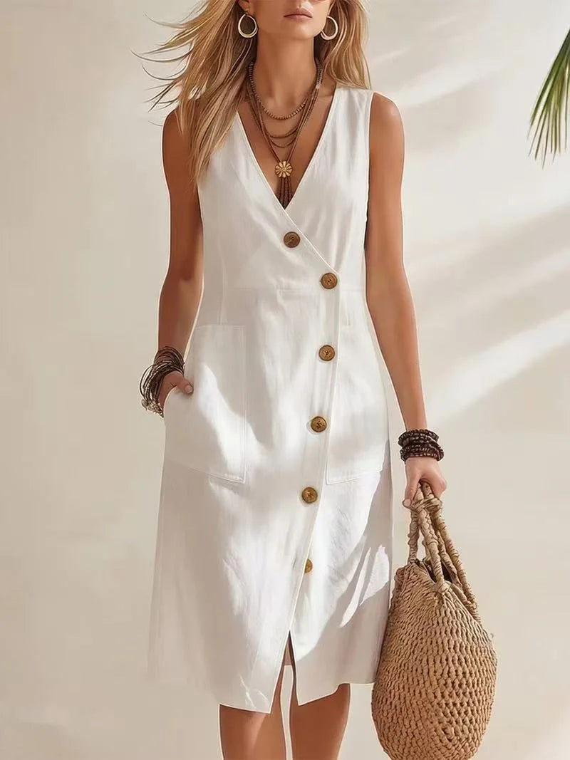 Madison Casual Pocket Midi Dress