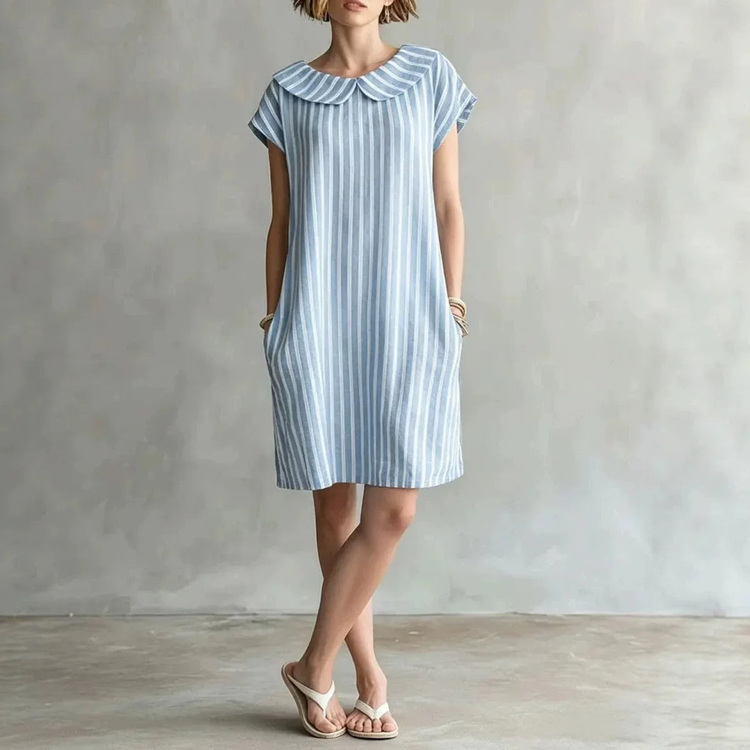 Roslyn Striped Casual Shift Mini Dress