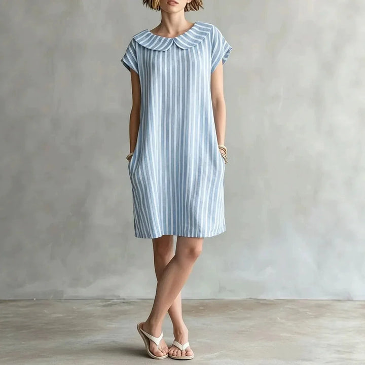 Roslyn Striped Casual Shift Mini Dress
