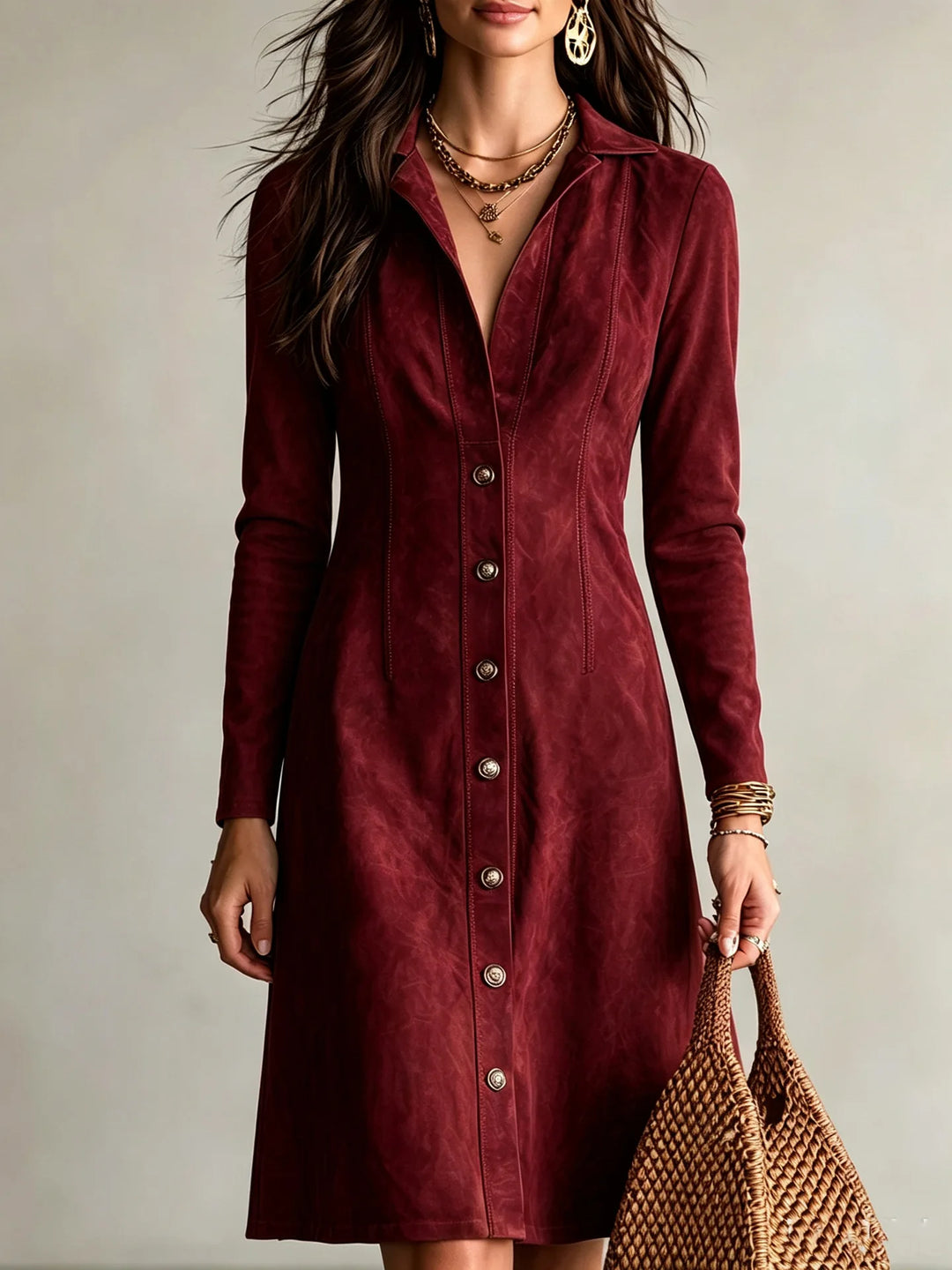 Sabina Button Front Shirt Dress
