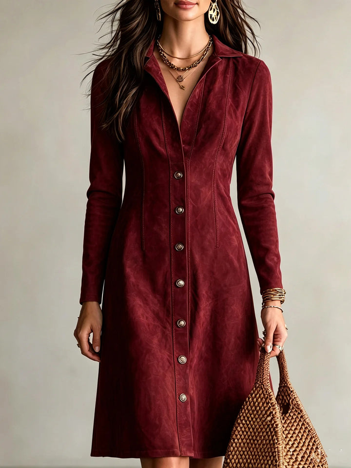 Sabina Button Front Shirt Dress