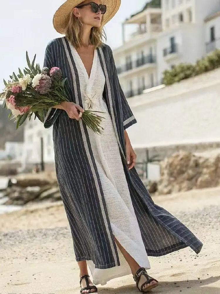 Maris Striped Longline Cardigan Set