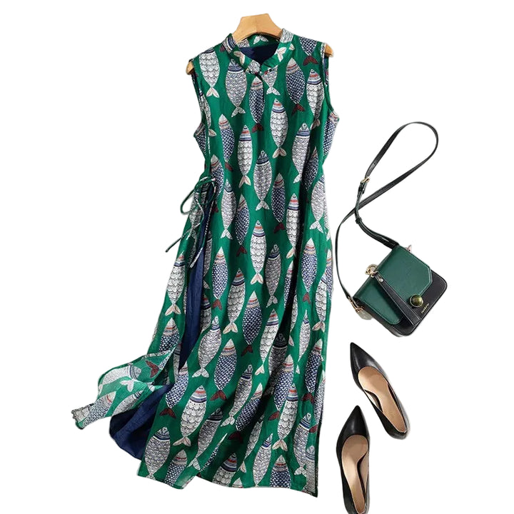 Vivienne Fish Print Midi Dress