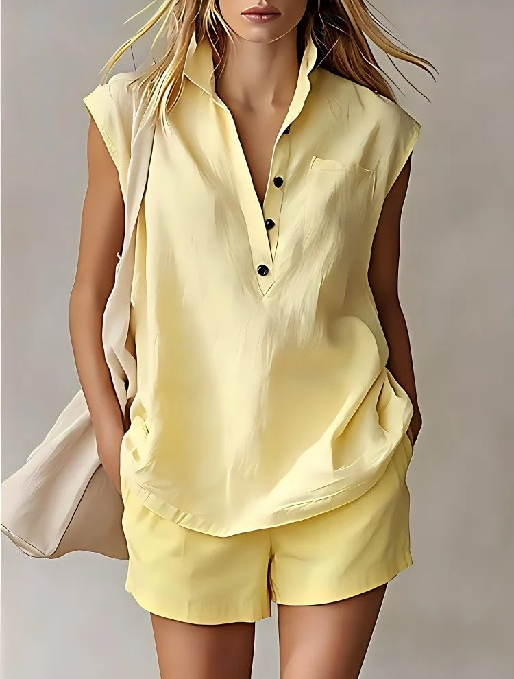 Harlow Breathable Cotton Linen Shorts Set
