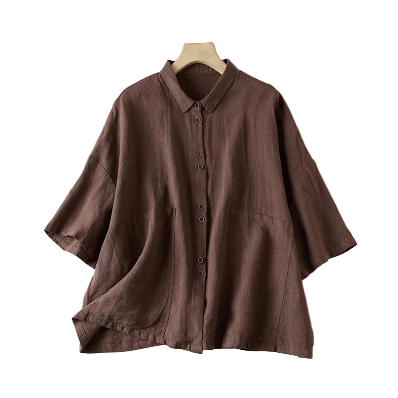 Rosalie Relaxed Linen Button Blouse