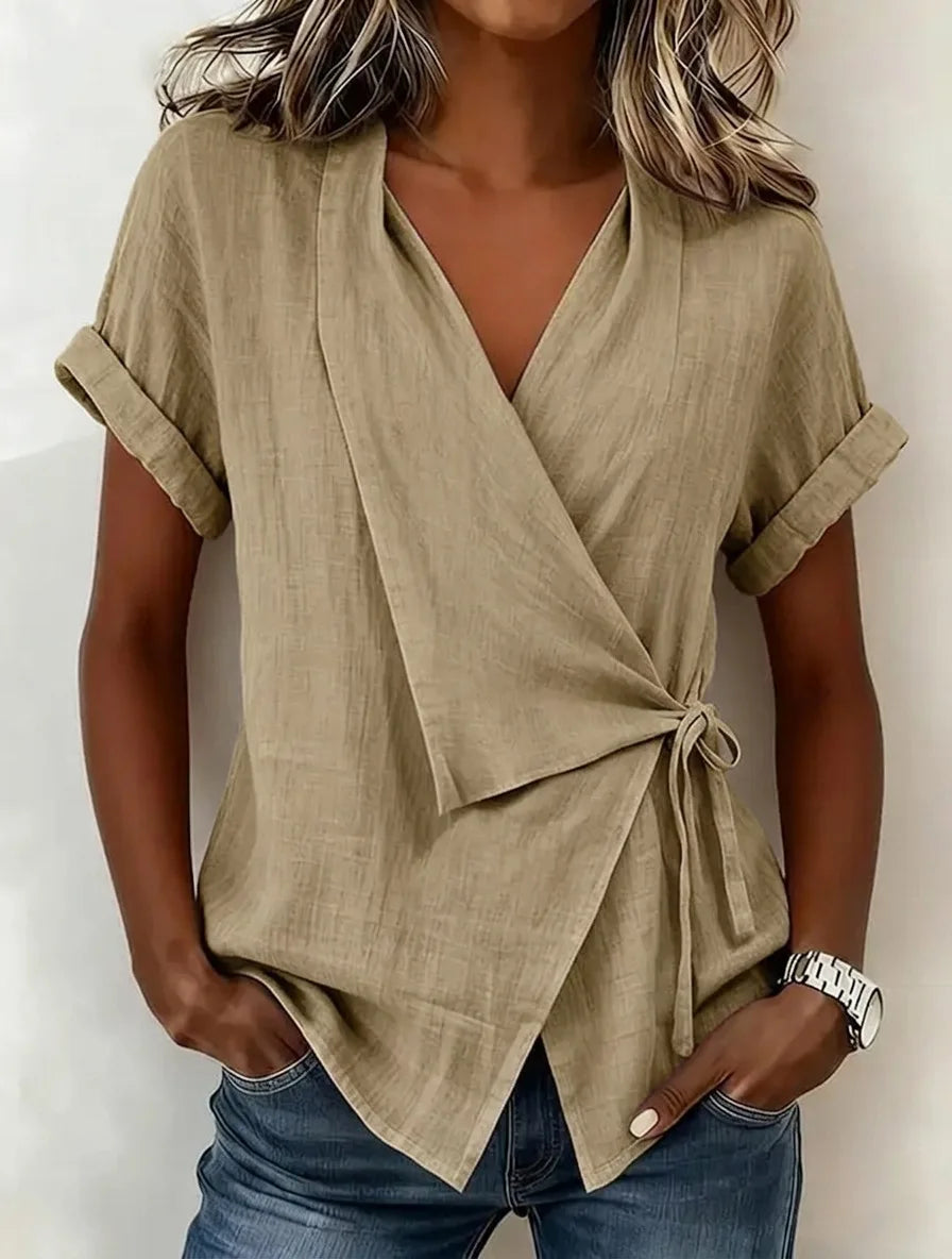 Gisselle Asymmetrical Wrap Blouse