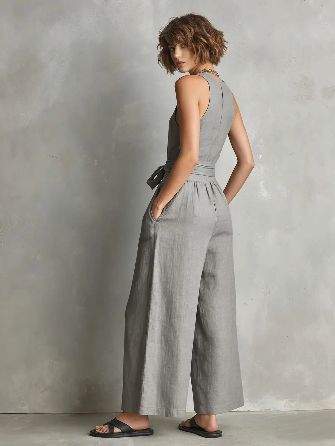 Emery Relaxed V Neck Jumpsuit