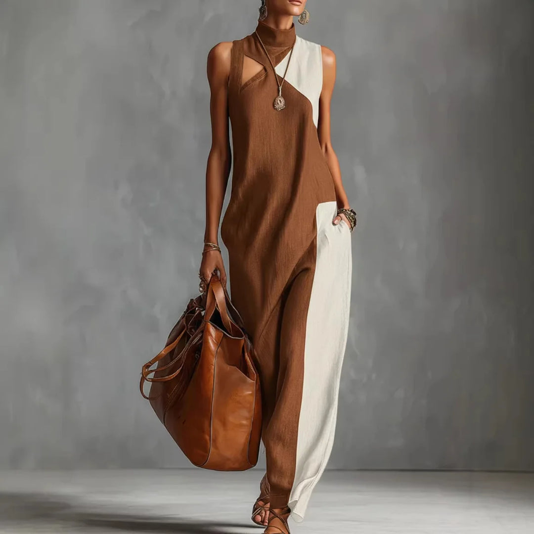 Melina Color Block Maxi Dress