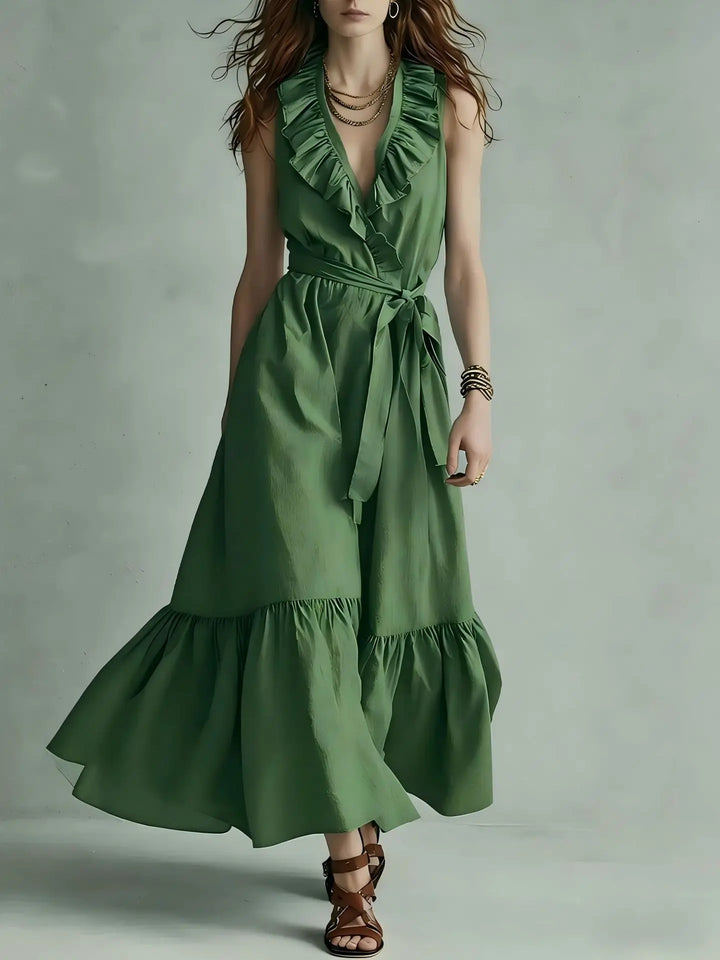 Seraphina Flowy Ruffle Hem Maxi Dress