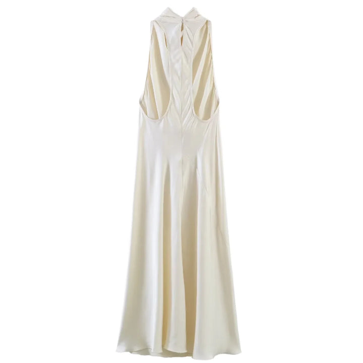 Celeste Satin Halter Maxi Dress
