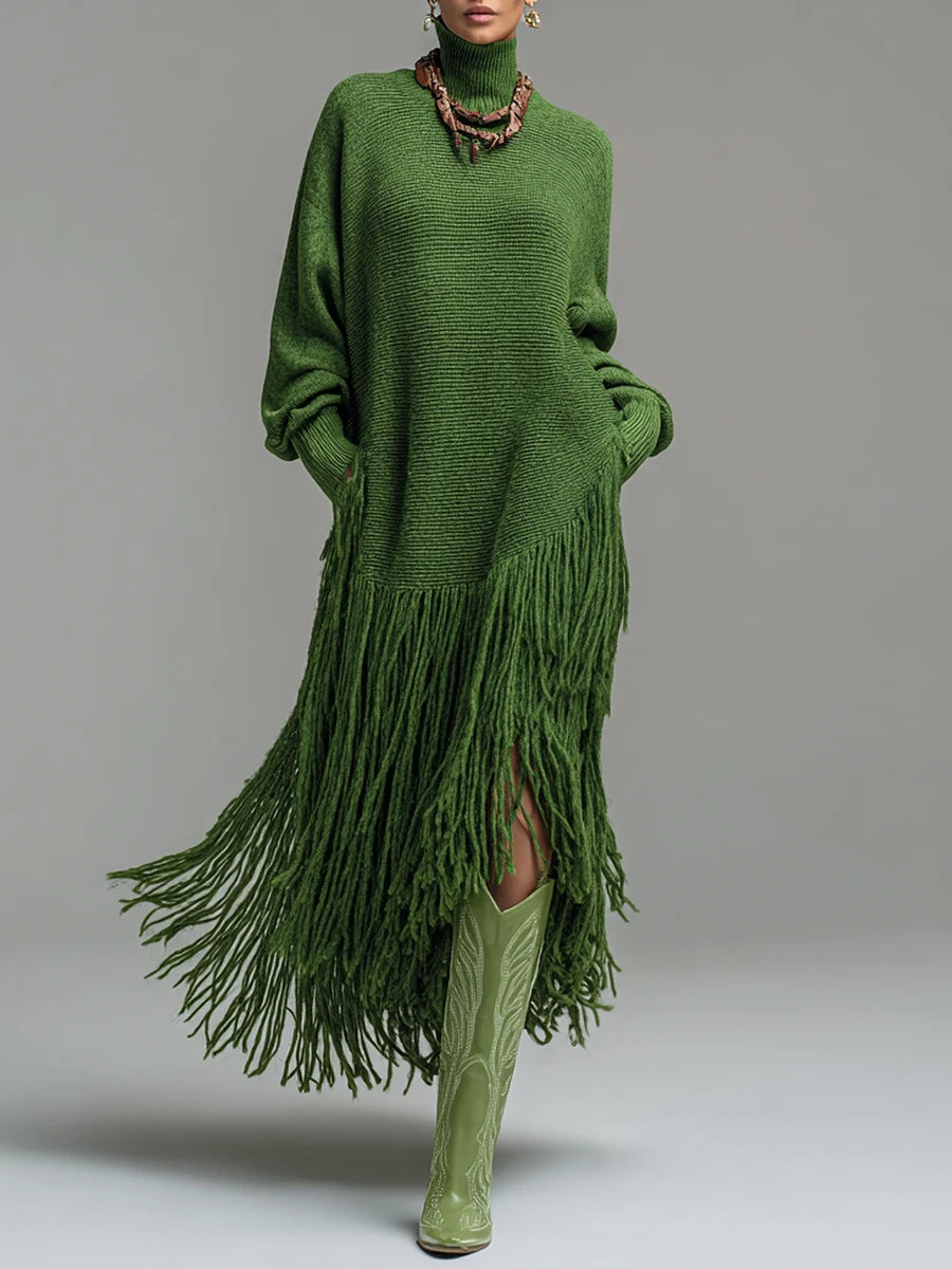 Celestine Fringe Knit Midi Dress