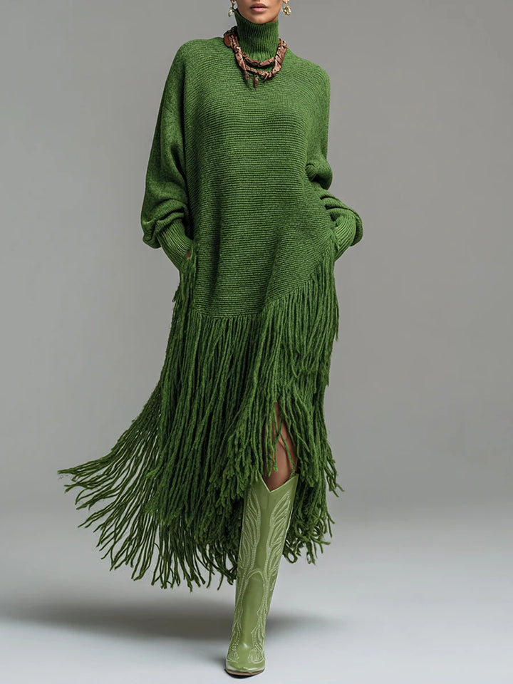 Celestine Fringe Knit Midi Dress