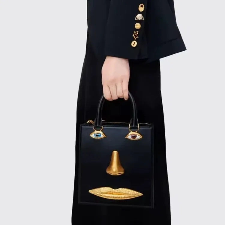 Genevieve Statement Face Top Handle Bag