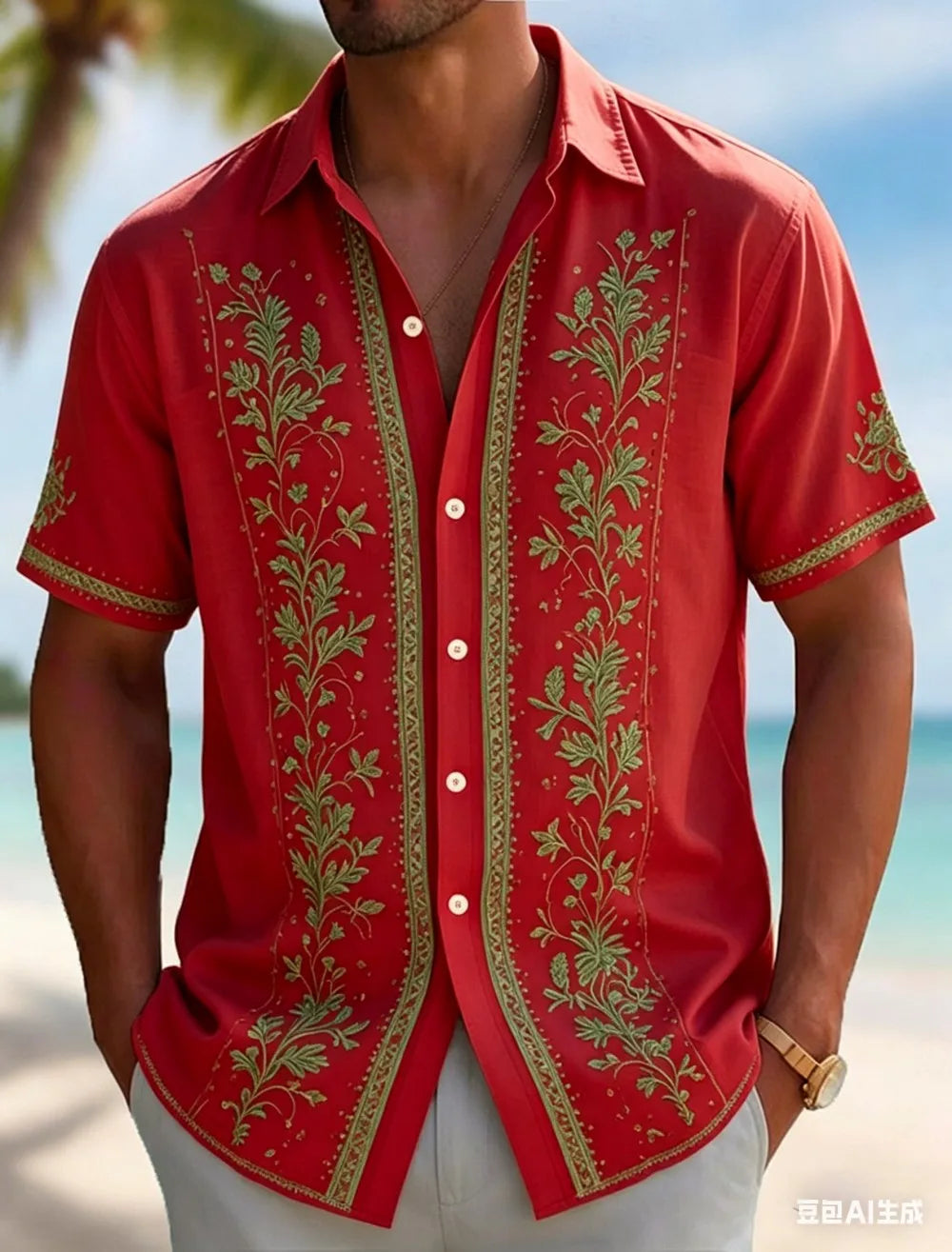 Declan Embroidered Vacation Shirt
