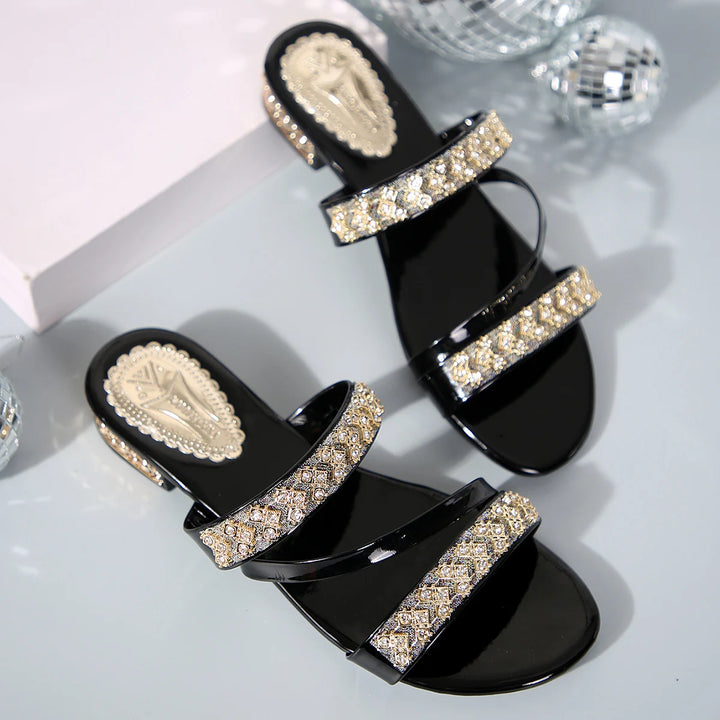 Monroe Rhinestone Slide Sandals
