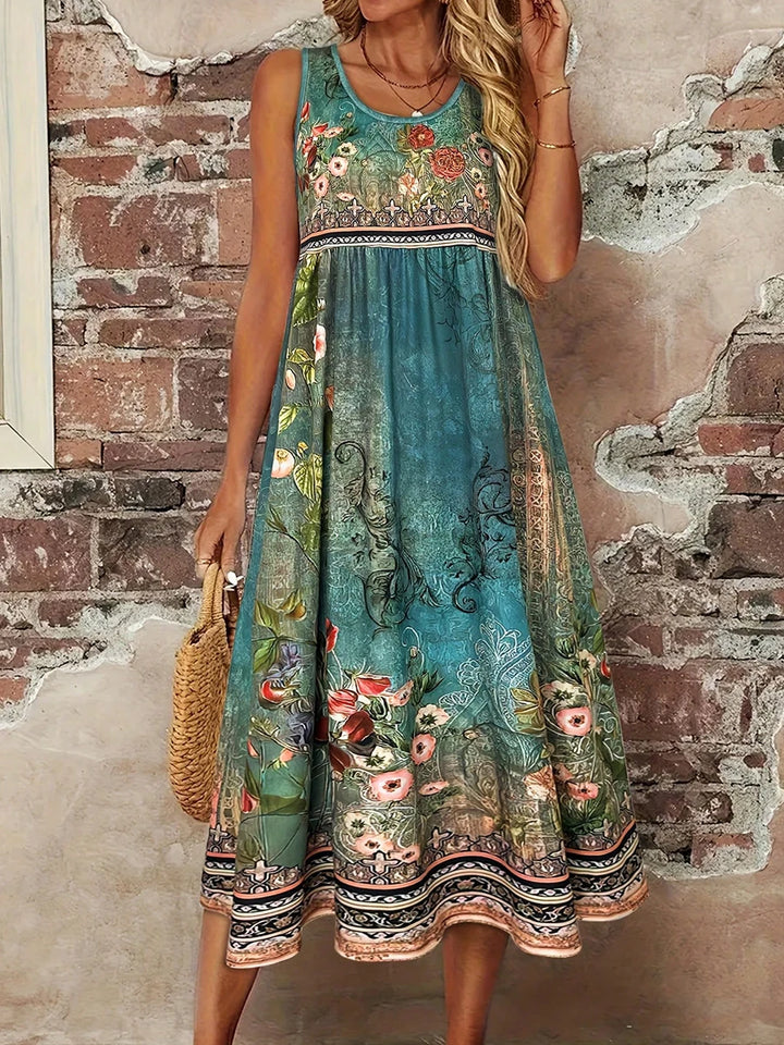 Penelope Boho Floral Midi Dress