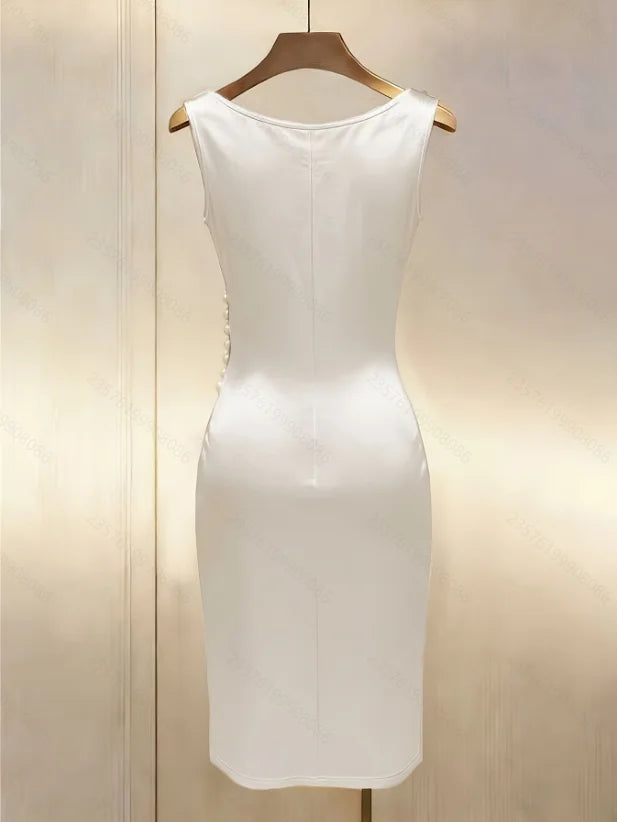 Colette Draped Satin Midi Dress