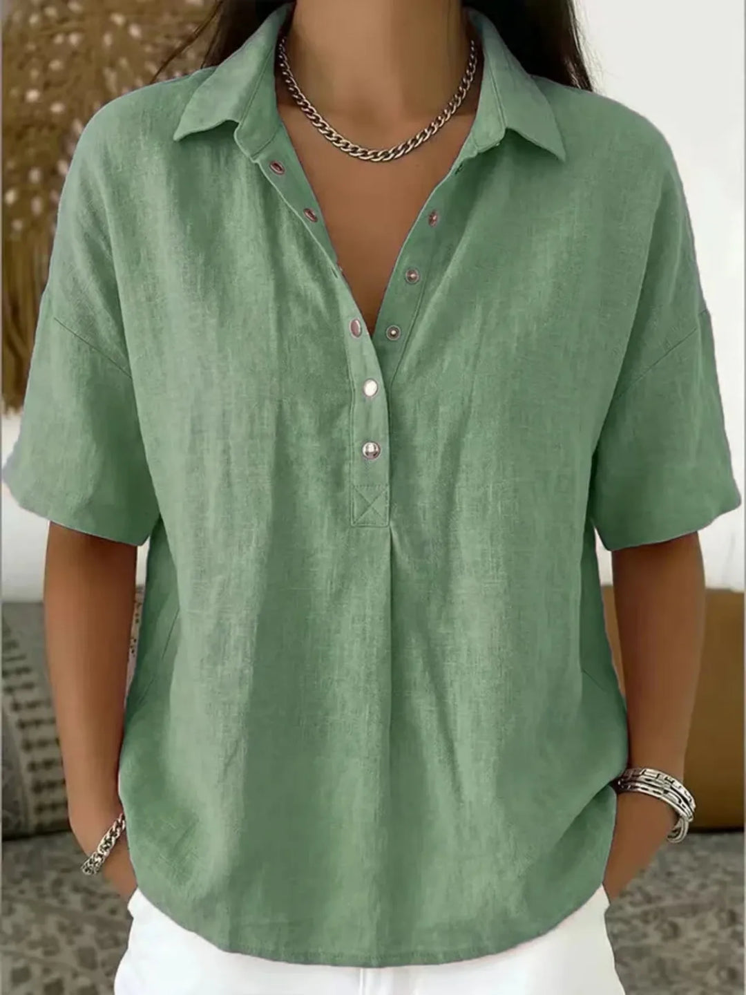 Hannah Relaxed Linen Blouse