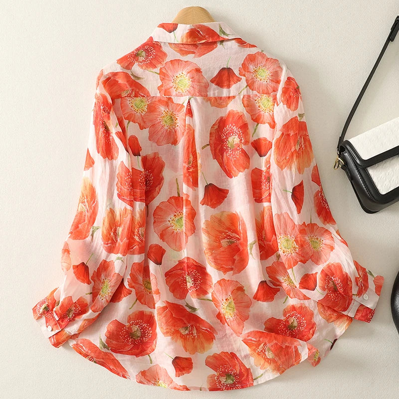 Amanda Linen Floral Top