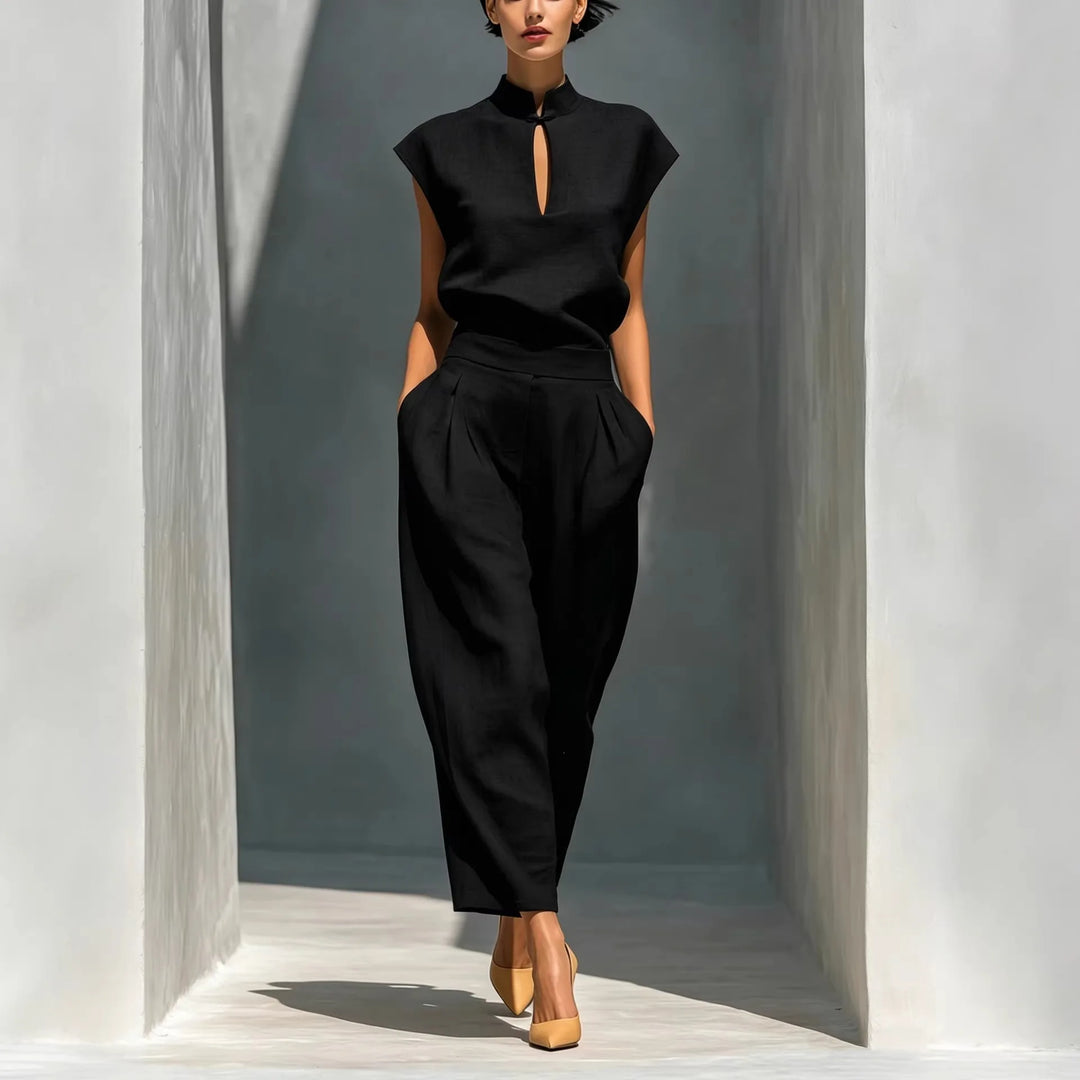Camryn Modern Mandarin Collar Set