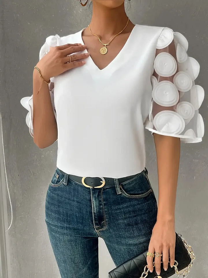 Isabelle Sheer Puff Sleeve Blouse