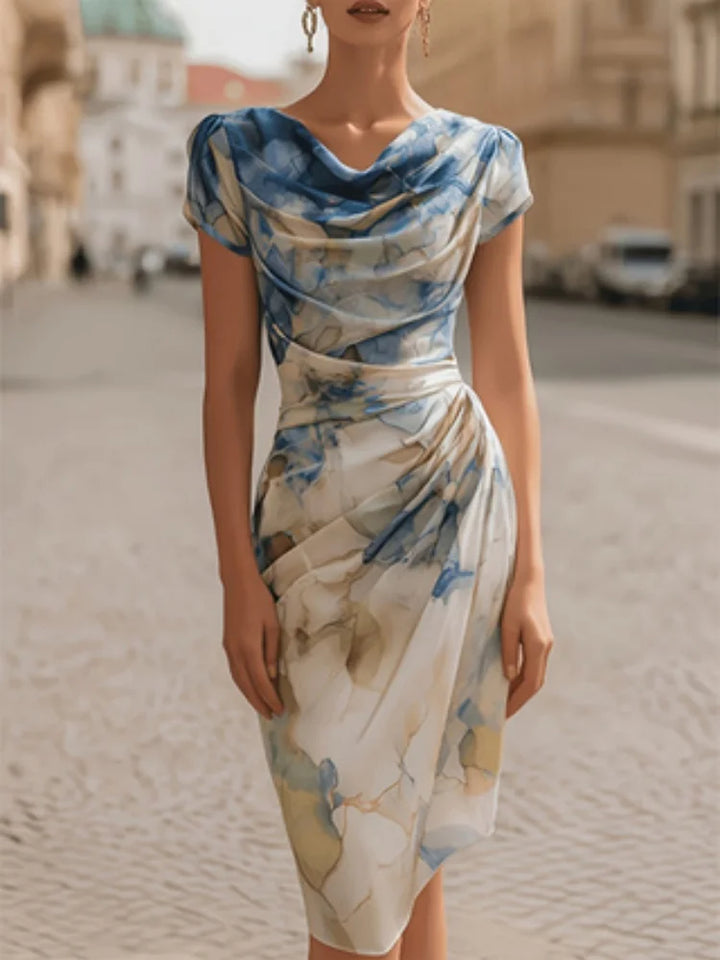 Maristelle Cowl Neck Midi Dress