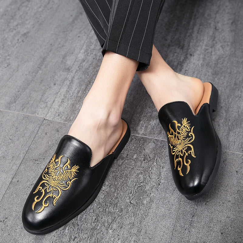 Gabriel Embroidered Mule Loafers