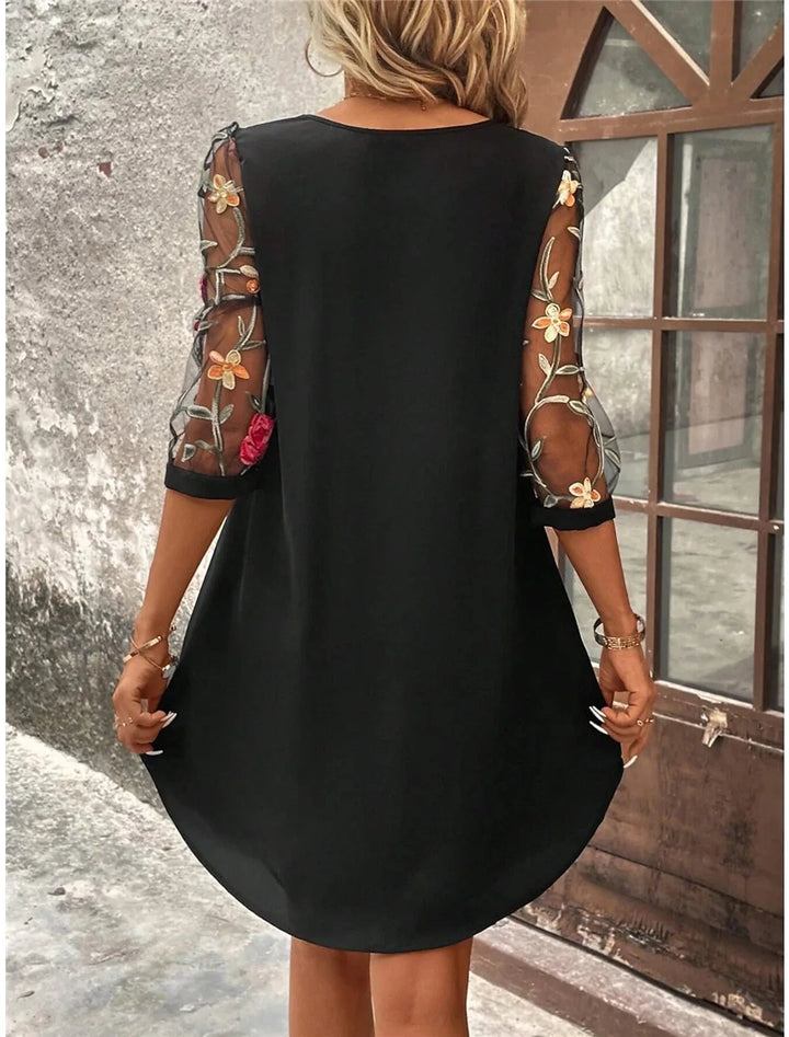 Elara Elegant Chic Floral Mini Dress