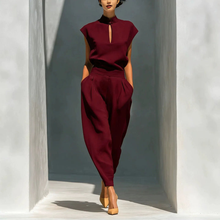 Camryn Modern Mandarin Collar Set
