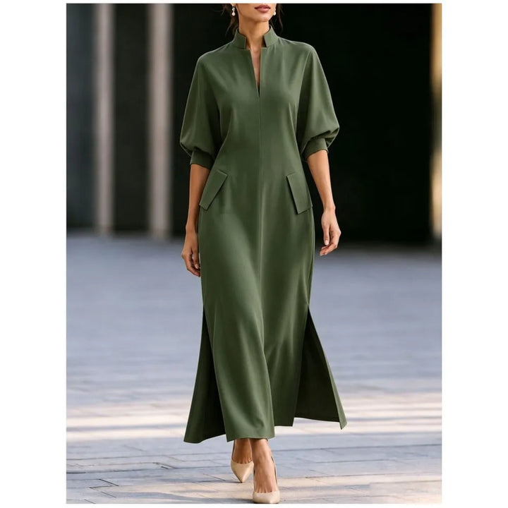 Adeline Stand Collar Maxi Dress