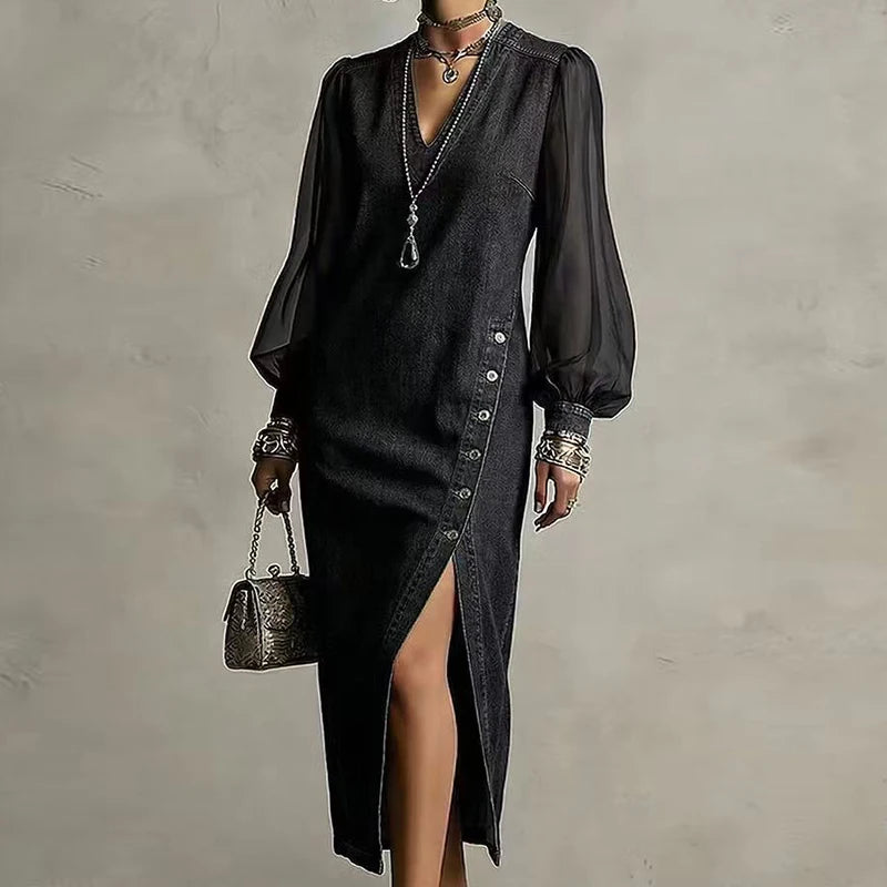 Cecilia Denim Maxi Dress