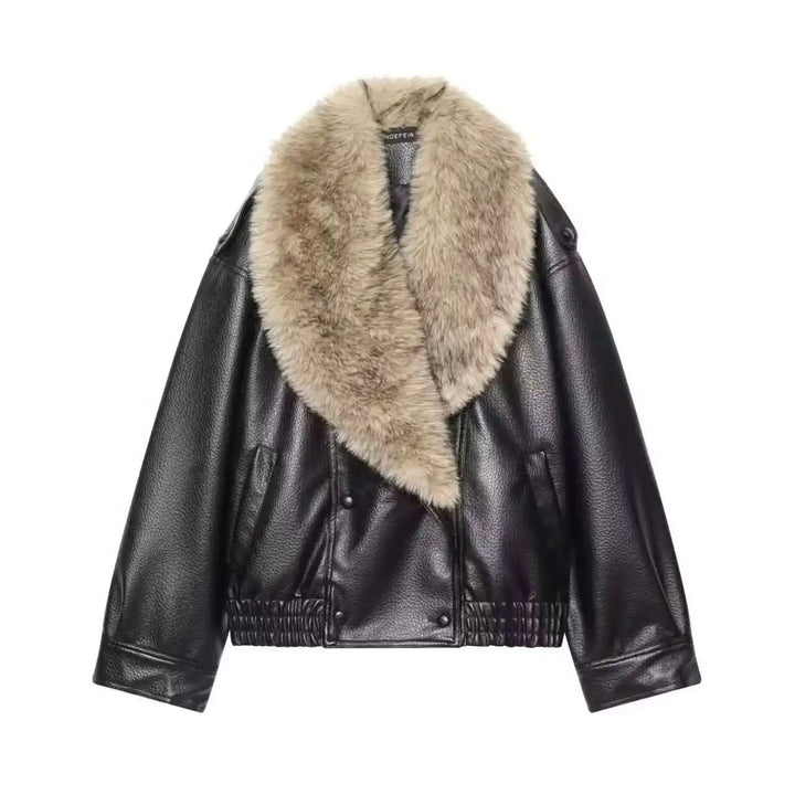 Soerana Faux Leather Jacket