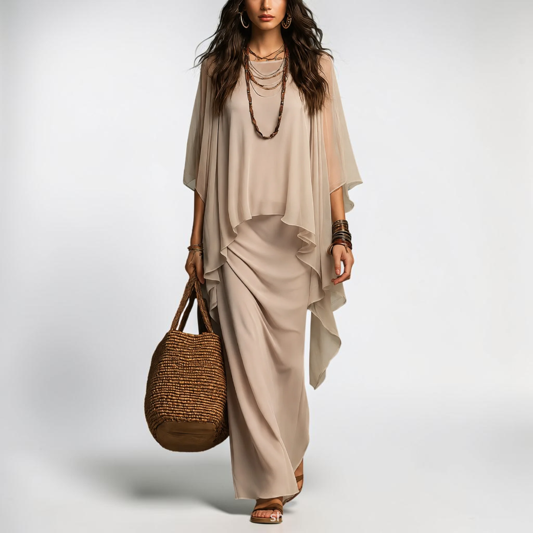 Remi Chiffon Overlay Two Piece Set