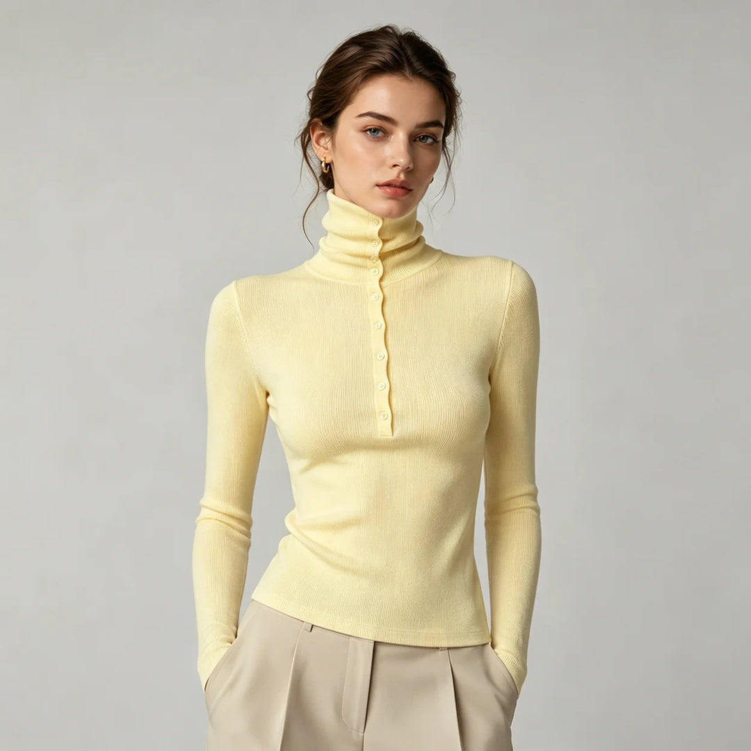 Elodie Ribbed Mock Neck Top