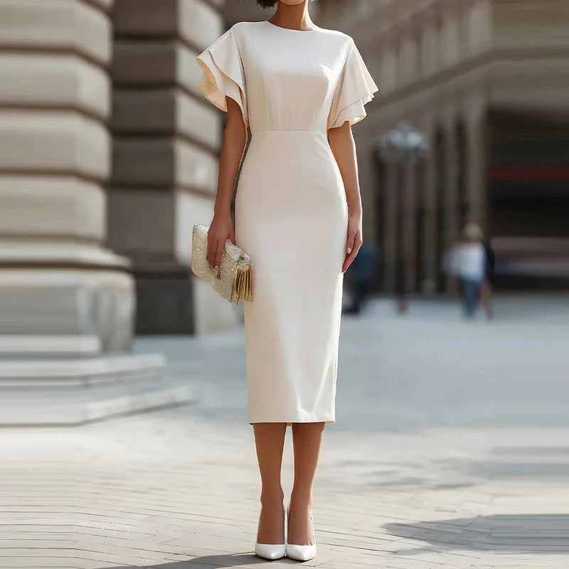Isadora Ruffle Sleeve Midi Dress